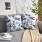 Nautical Coastal Throw Pillow Covers Set of 2 Beach Themed Ocean Coral Sea Turtle Decorative Pillow Cases Outdoor Sofa Cushion Cover for Bedroom Living Room, 18x18, Blue